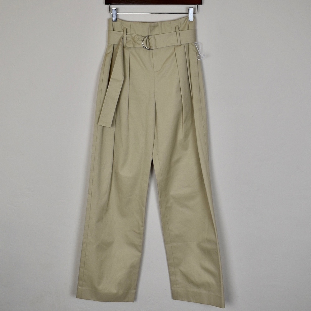 SOLD FRAME Khaki High Rise Belted Wide Leg Pant